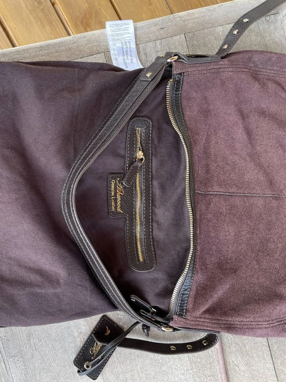 Ashwood Brown Suede Hobo bag - Picture 9 of 9